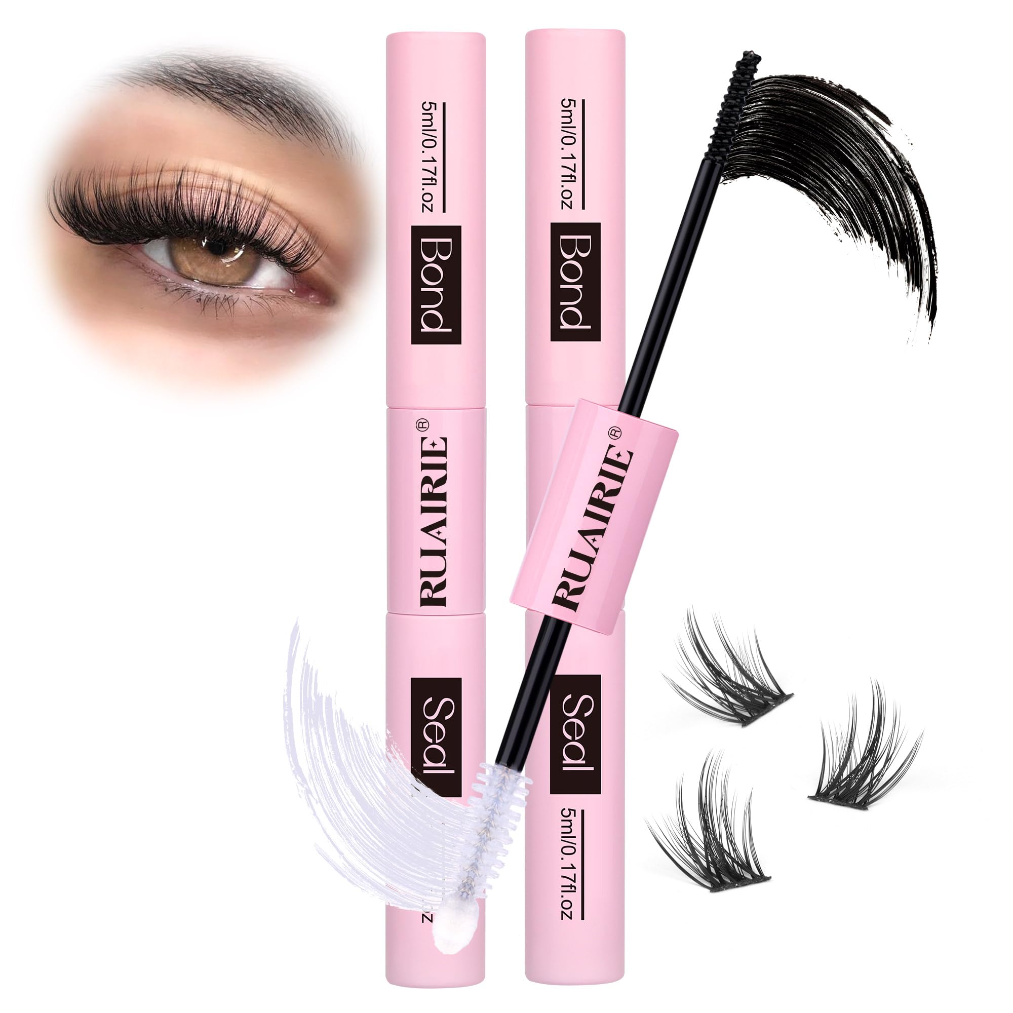 Ruairie Bond and Seal Lash Glue - Strong Hold, Waterproof, Eyelash Clusters