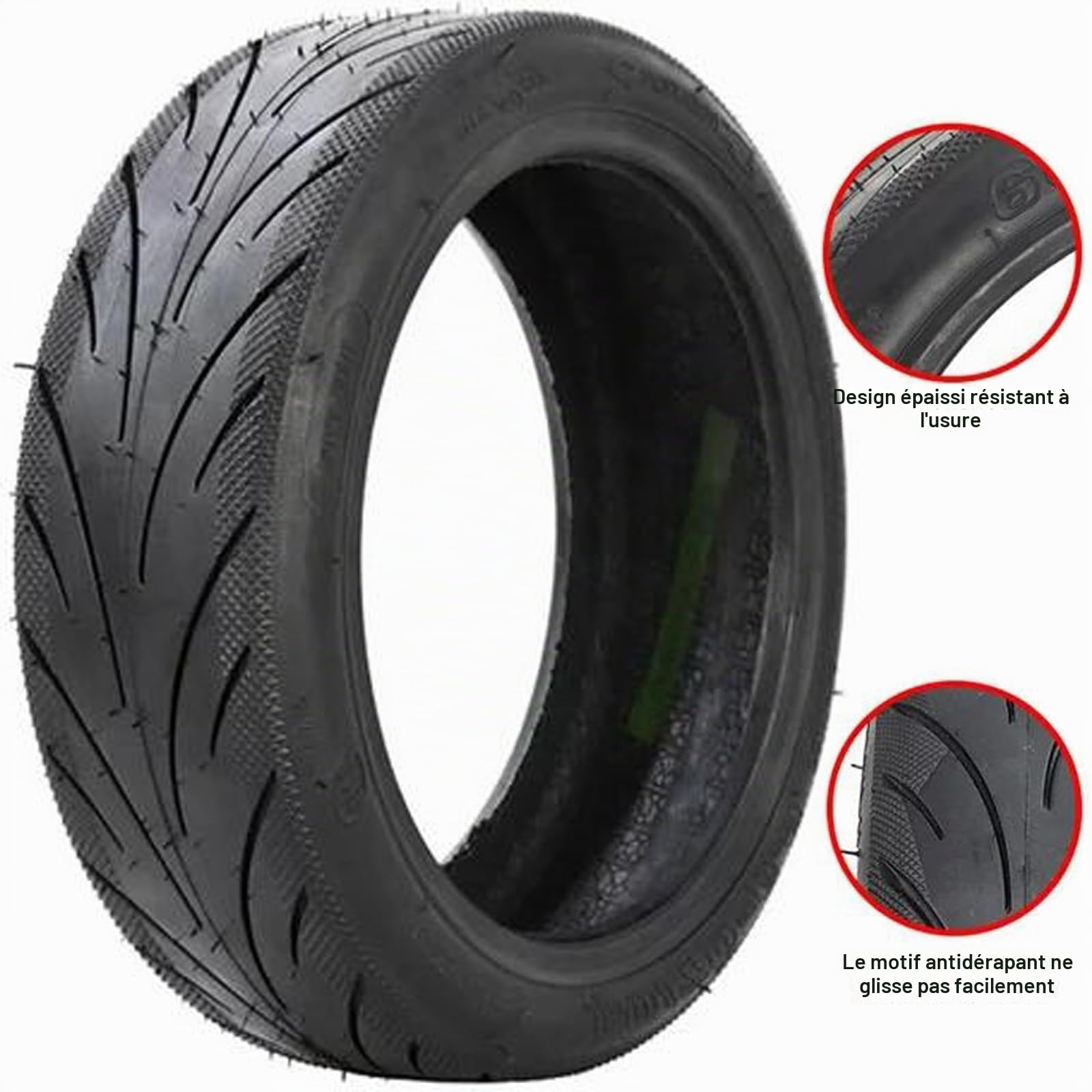 60/70-6,5 Pneu Tubeless avec Chambre à Air pour Segway Ninebot Max G30 Trottinette Pneu Tout-Terrain 10 Pouces à Chambre à Air 10 x 2,5, Non Auto-Réparateur (Tubeless+Chambre à Air)