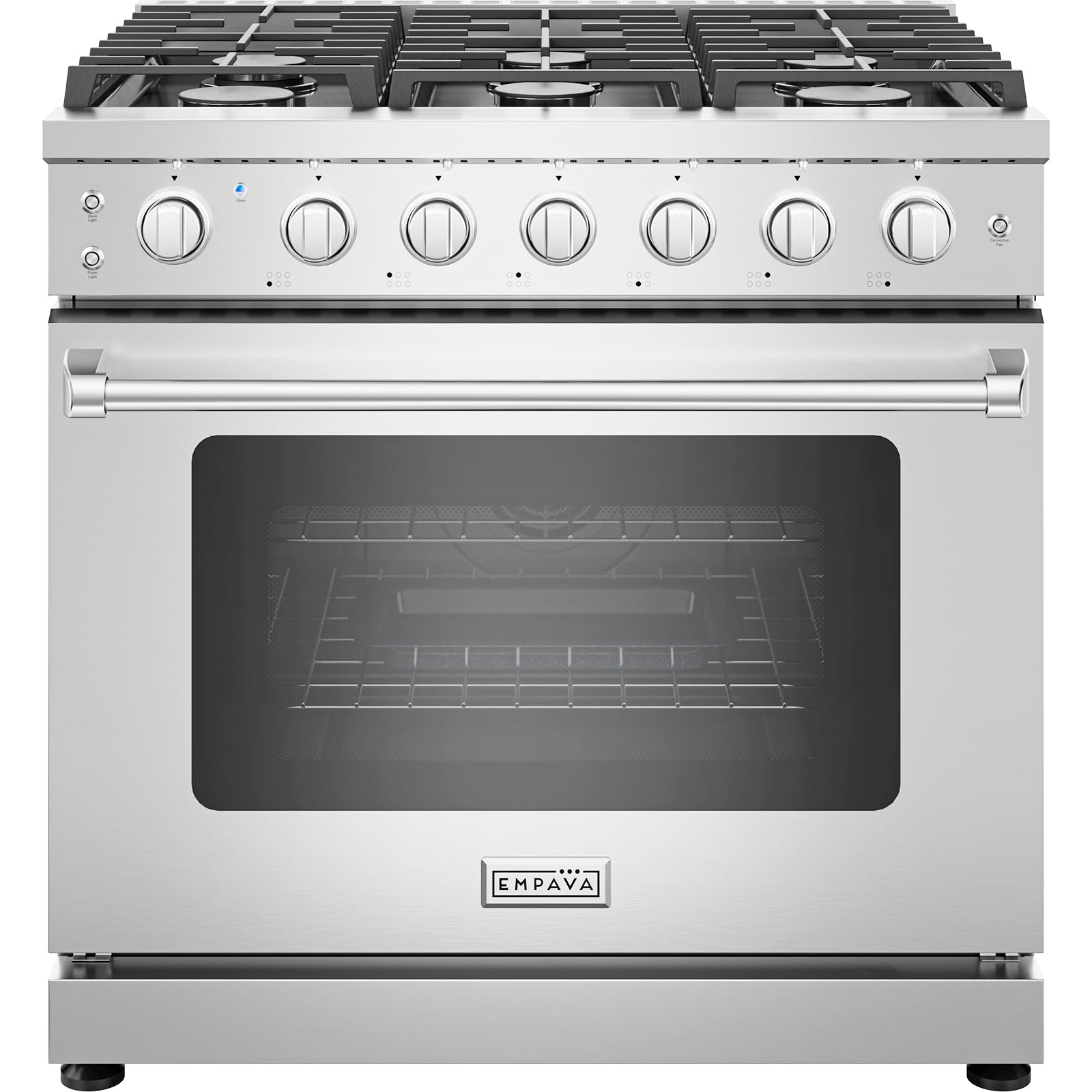 Empava 36" Professional Gas Range with 6 High-Output Sealed Burners