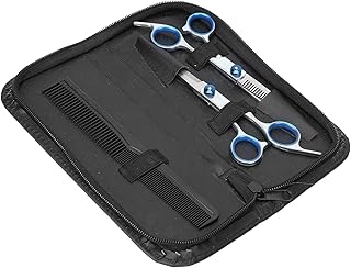 Tesoura profissional de cabeleireiro, tesoura de desbaste de aço inoxidável reduz a fadiga, tesoura de corte de cabelo com pente para uso em salão de beleza para uso doméstico