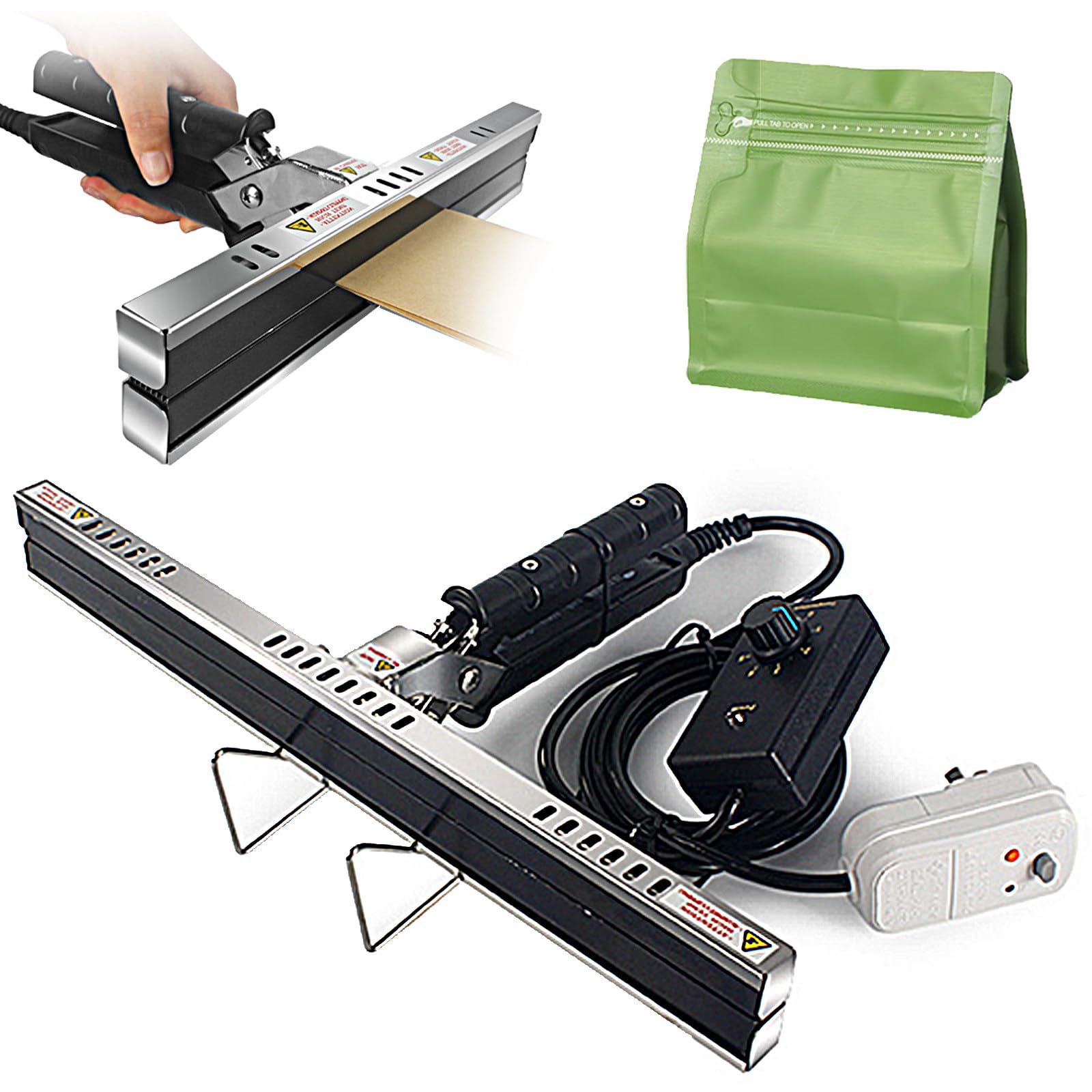 Selladora Manual Por Calor, Selladora De Bolsas De PláStico De 20/300/400 Mm, Selladora Por Impulso, MáQuina Envasadora De Bolsas Con Sellador Al VacíO, Para Bolsas De,30cm