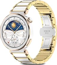 Xisair 18mm Ceramic Band Compatible with Huawei Watch GT5 Pro 42mm/GT5 41mm/GT4 41mm, Stainless Steel Buckle, Fashion Replacement Bracelets for Women Scratch Resistant