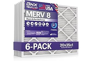 BNX TruFilter 20x25x1 Air Filter - 6-Pack