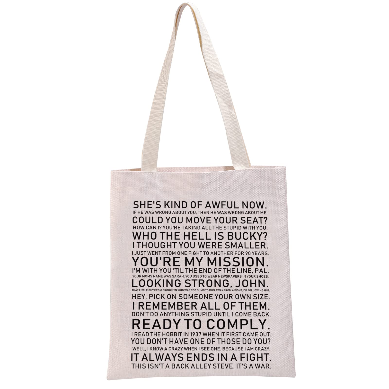 G2TUP Bucky B Inspired Gift Bucky B Quotes Tote Bag Soldier Fan Handbag