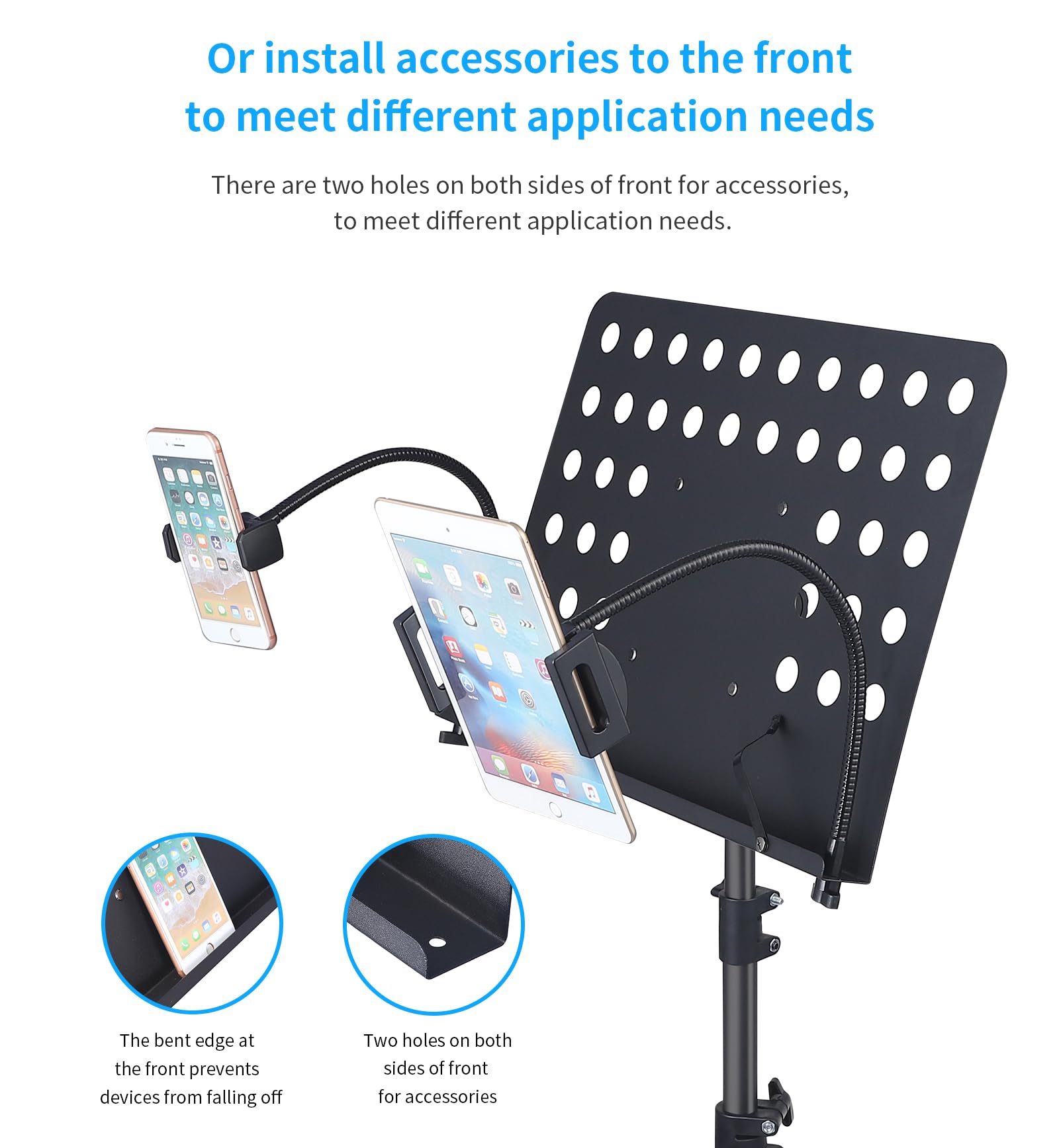 Soporte profesional para partituras de orquesta con ruedas, soporte de metal alto para libros de música, teléfono celular, tablet, para teclado de piano, instrumentos de cuerda de viento