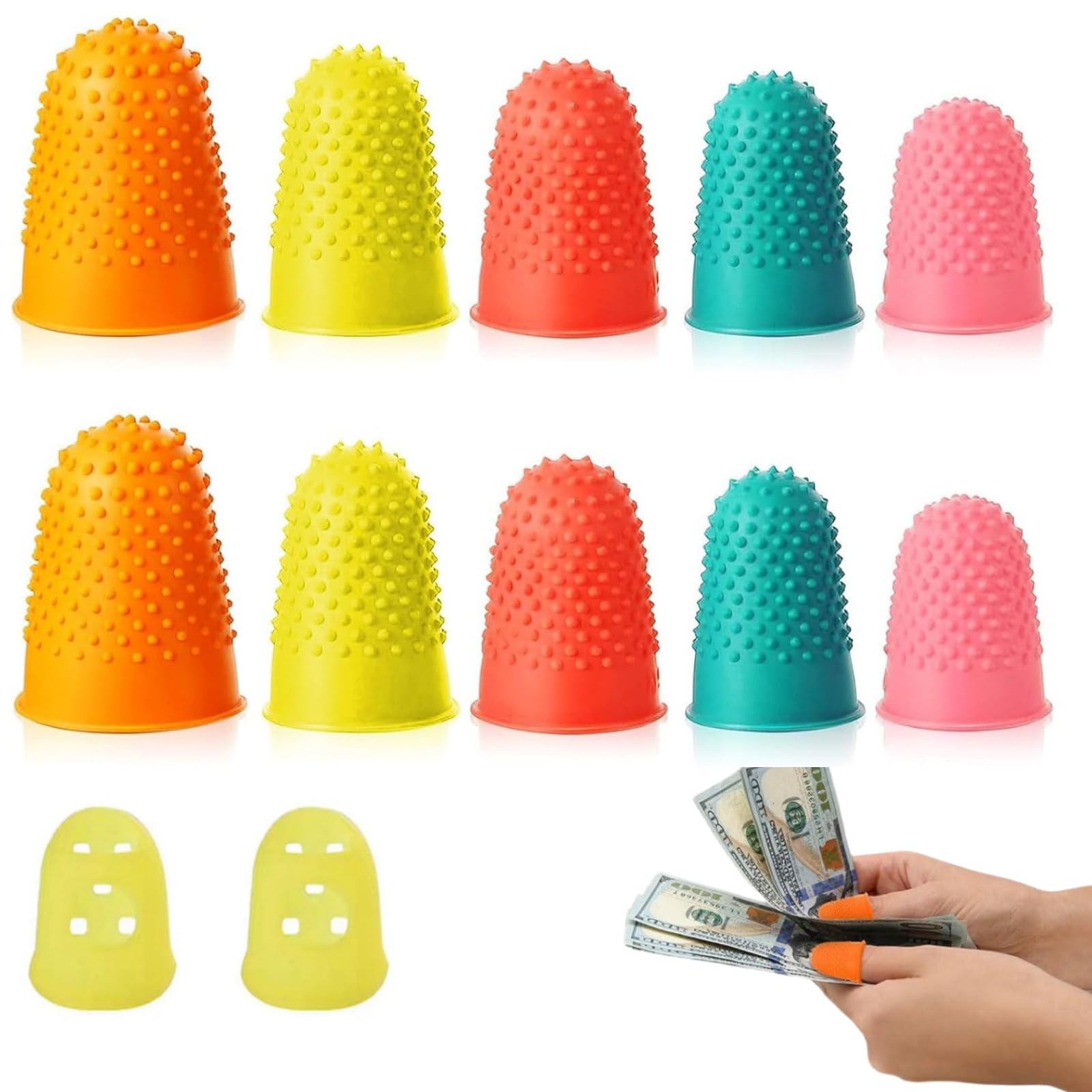 Doigtiers en Caoutchouc Protezione Dito Salvadita Gomma 10PCS
