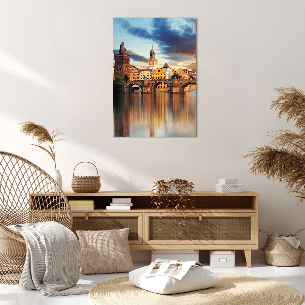 Lienzos Decorativos 70x100cm Cuadro Sobre Lienzo Moderno Vertical Asia Naturaleza Parque Puente Grande Dormitorio Cuadros Pared Imágenes Cuadros Decoracion Salon Wall Art Prints Decor PA70x100-2417