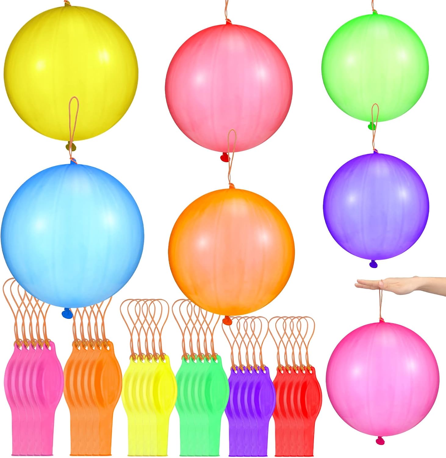 60 Pcs Punch Balloons Punching Balloon Party Favor Assorted