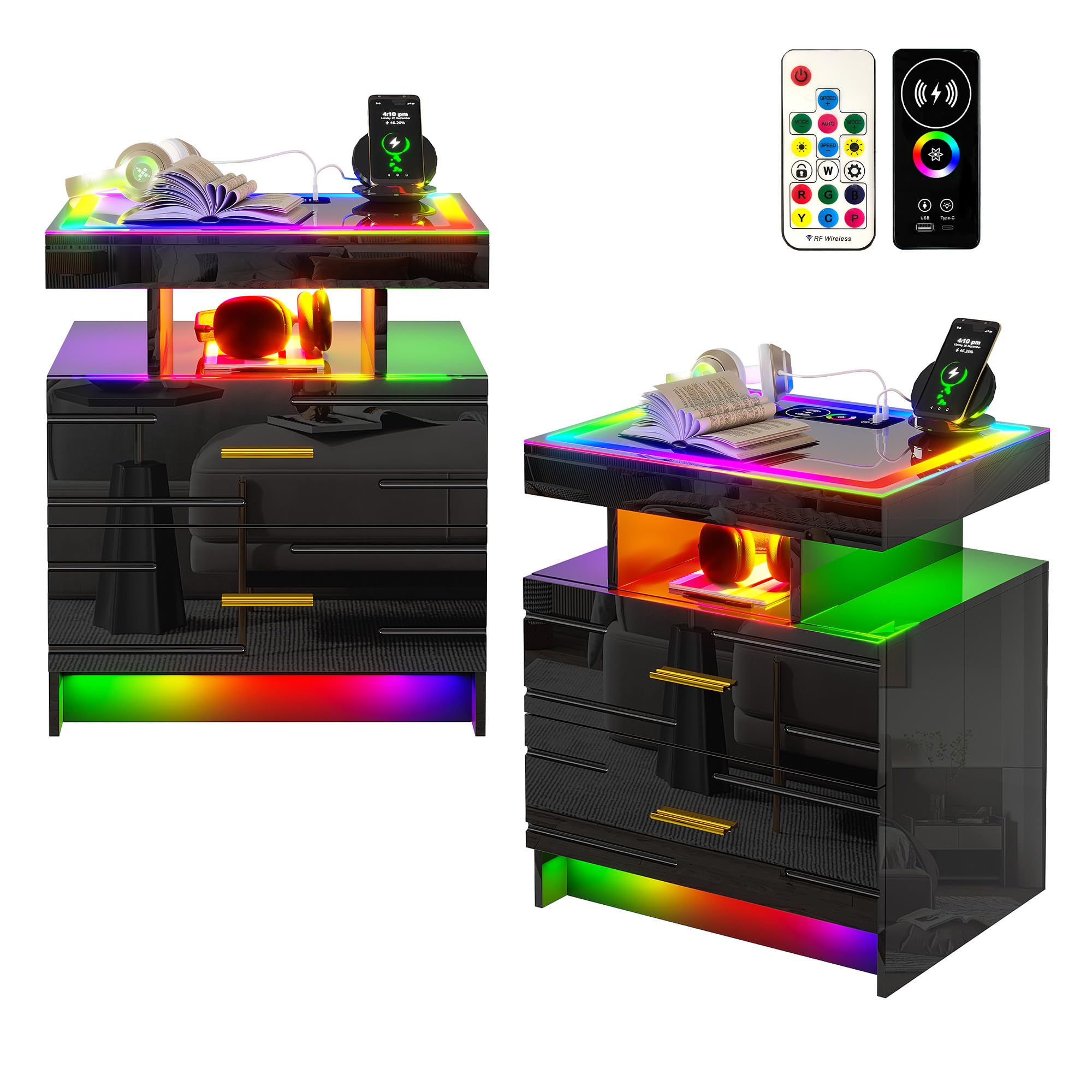 WOOVIVS Nightstand Set of 2