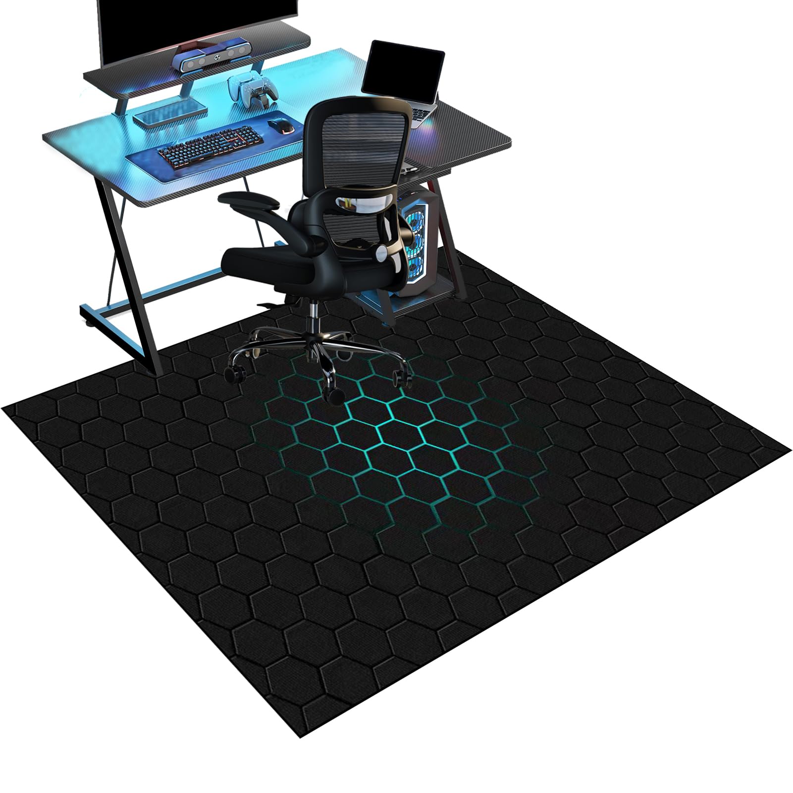 Gaming Chair Mat for Hardwood Floor Non-Slip Floor Protection Mat 90 x 140 cm Office Chair Mat for Carpets Anti-Slip Floor Protector Mat Computer Desk Chair Mat for Gaming Room Home Office Decor