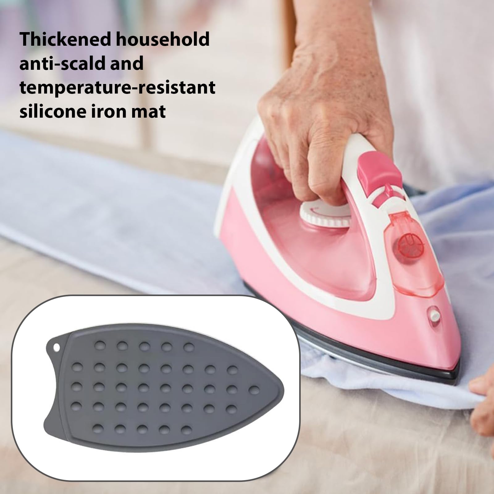 Tappetino Per Ferro Da Stiro In Silicone - 14.5x26.5 Cm, Resistente Al Calore Fino A 240°C, Antiscivolo - Foto 2