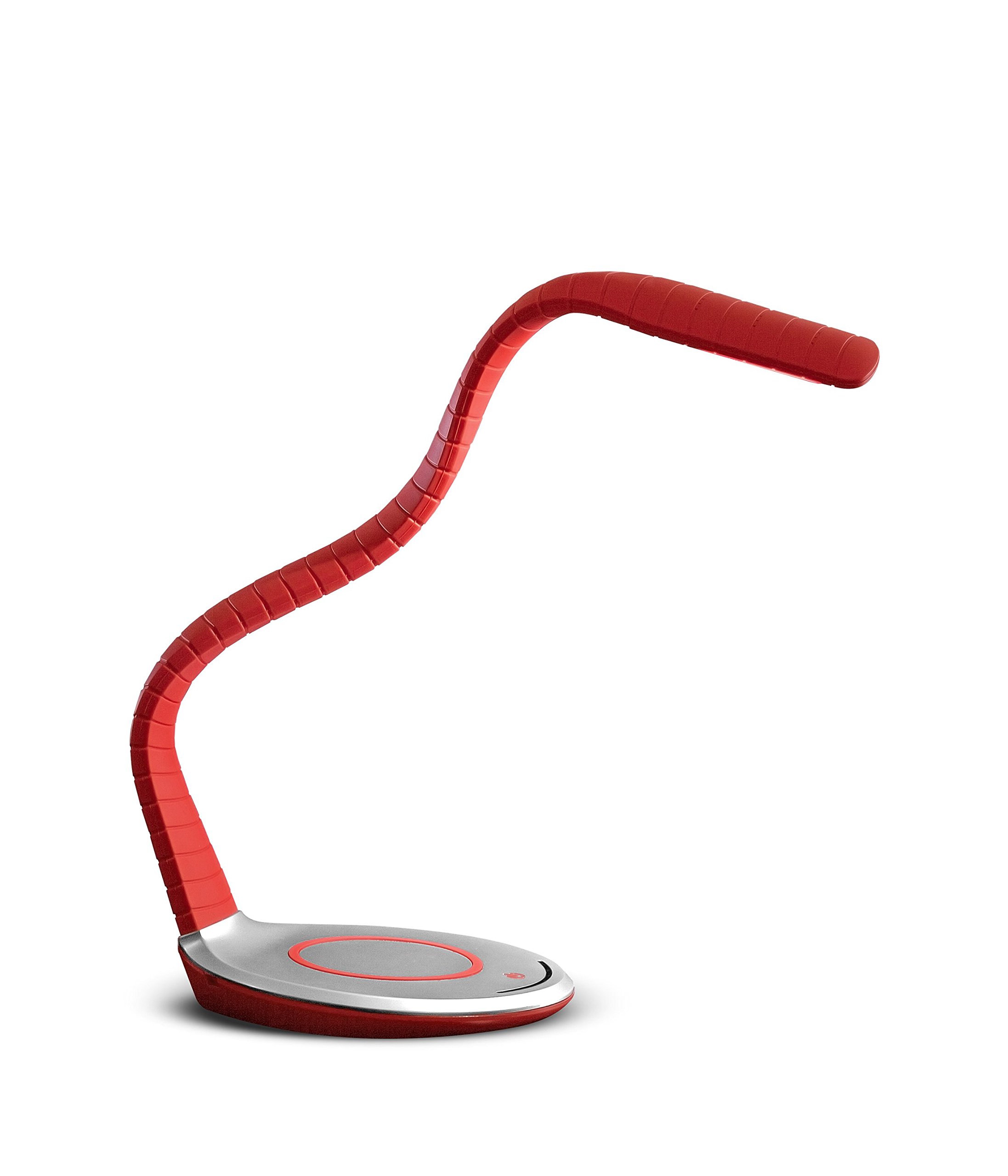 Trae Luni LED Leselampe. Schreibtischlampe. Soft-Touch-Oberfläche. Designlampe. Designerlampe. Mit integrierter Wireless-Ladefläche für Smartphones. Individuell biegbarer Lampenhals. Rot