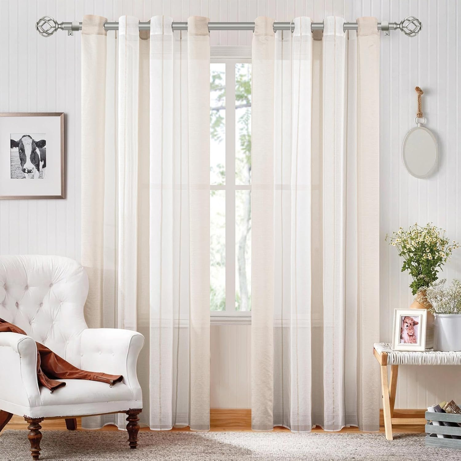 Antique Silver Curtain Rod and Holdback(Bundles)