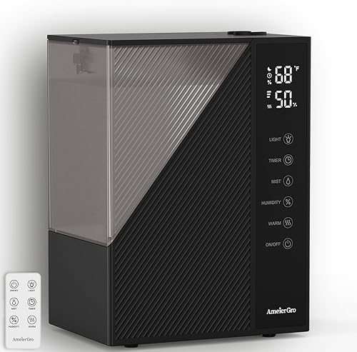 Humidificador ultrasónico de llenado superior de 5 litros de niebla cálida y fría para dormitorios, humidificador de bebé con control digital