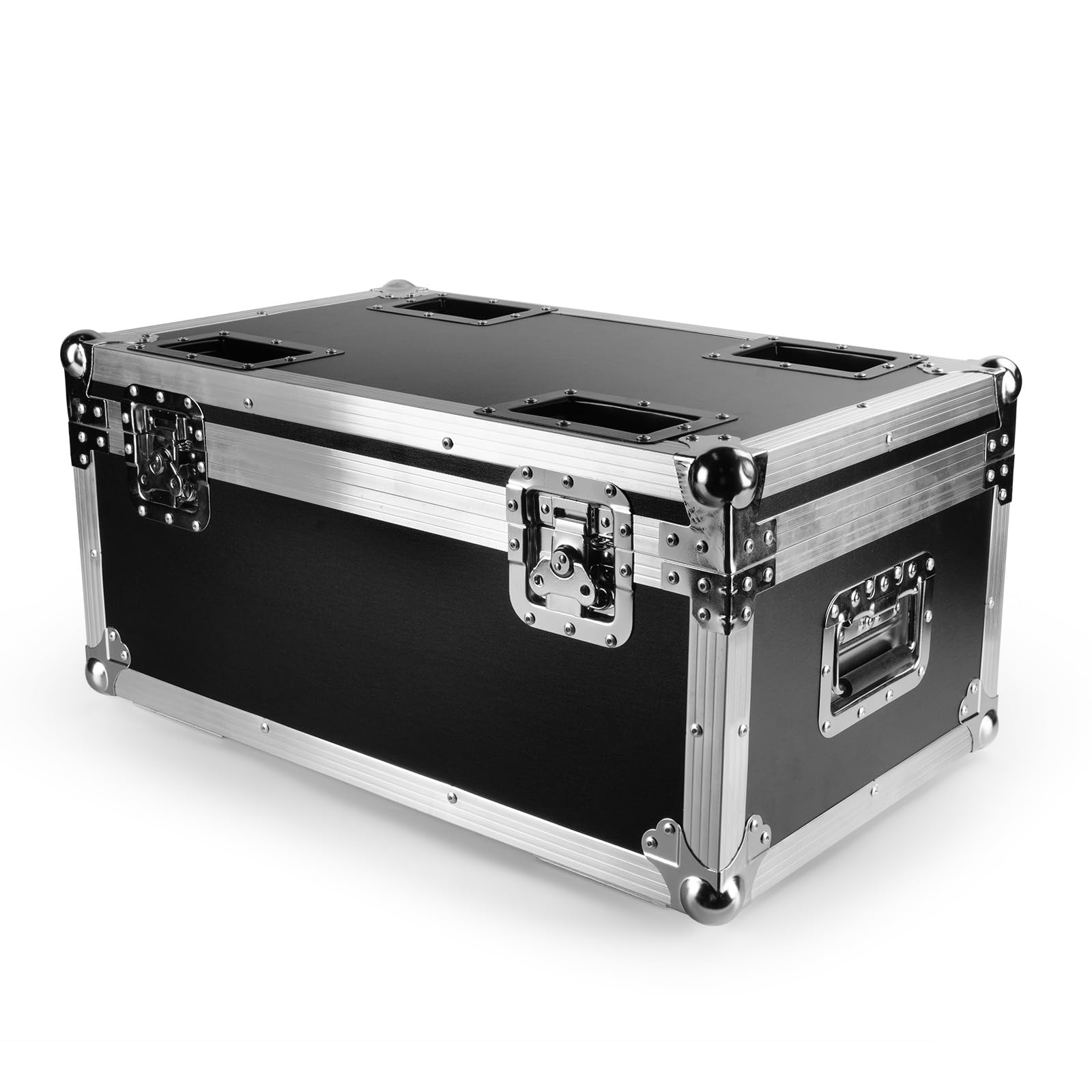 Flightcase per 4PCS COB Par LED, 68,5 x 43 x 34 cm, Valigetta di trasporto con Ruote e Maniglia Retrattile per un Facile Trasporto per Luci Par da Palco
