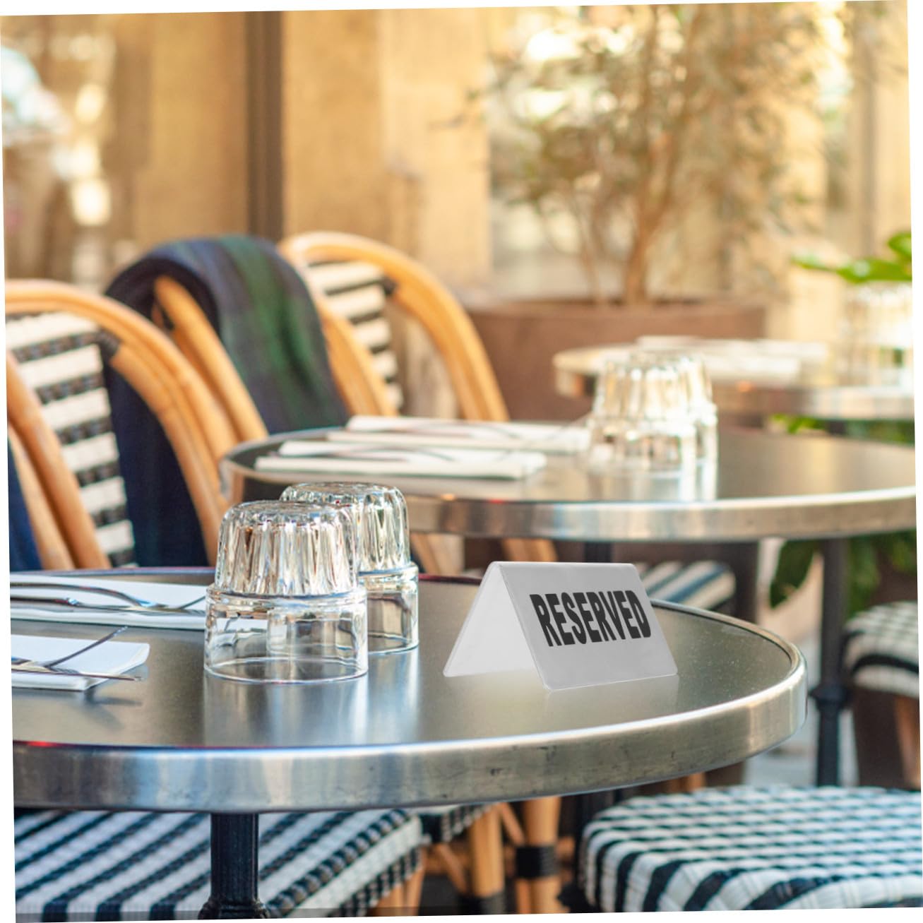 4 Piezas Letreros de Mesa Reservados Inoxidable Doble Cara para Restaurantes y Bodas Tarjetas Reutilizables y Resistentes para Asignación de Asientos