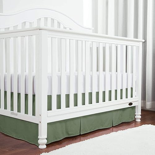 Miniatura 4 de Falda de cama plisada para cuna 600 hilos 100 algodón egipcio falda de cama para cuna para bebés niños y niñas plisada esquinas divididas 28 x 52 x