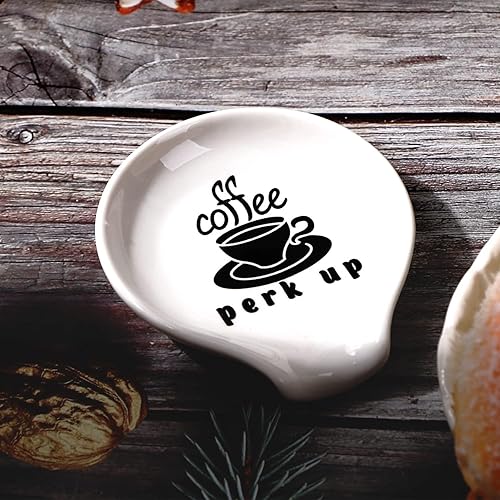 Miniatura 3 de SANFERGE Juego de 4 cucharas de café de cerámica, soporte para cuchara pequeña para estufa, soporte para cuchara para encimera de cocina, estación