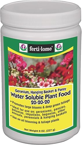 Voluntary Purchasing Group 10728 Fertilome Geranium - Fertilizante alimentario soluble en agua para plantas y Pansy, 8 onzas