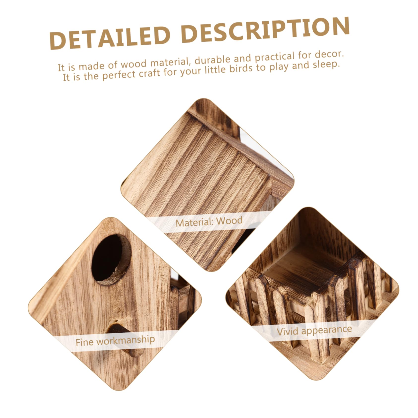 POPETPOP Casetta per Uccelli in Legno da Esterno per Pappagalli e Canarini, Nido Creativo a Forma di Casetta, per Pittura Fai-da-Te e Artigianato