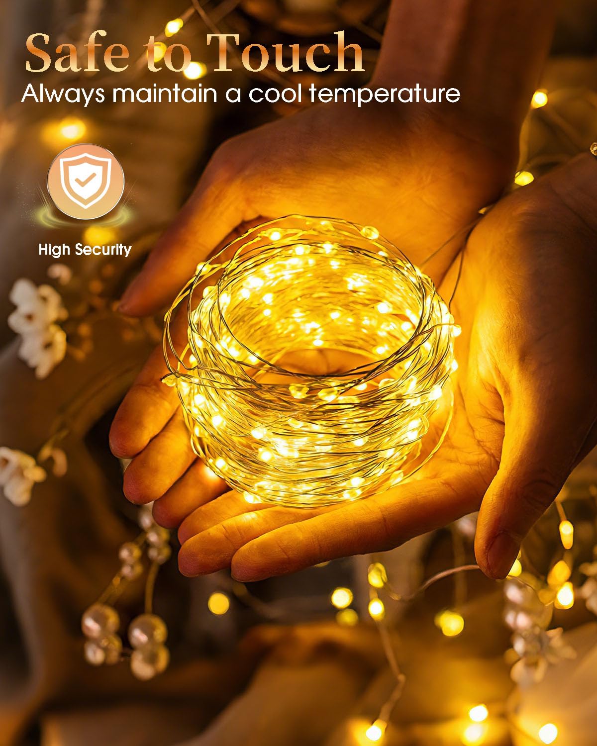LED Batteriebetriebene Lichterkette 8 Pack, 8 x10M 100 LEDs Warmweiß Drahtlichterkette mit Fernbedienung & Timer, 8 Modi, Wasserdicht für Weihnachten, Party, Hochzeit, Garten & Zimmerdekoration