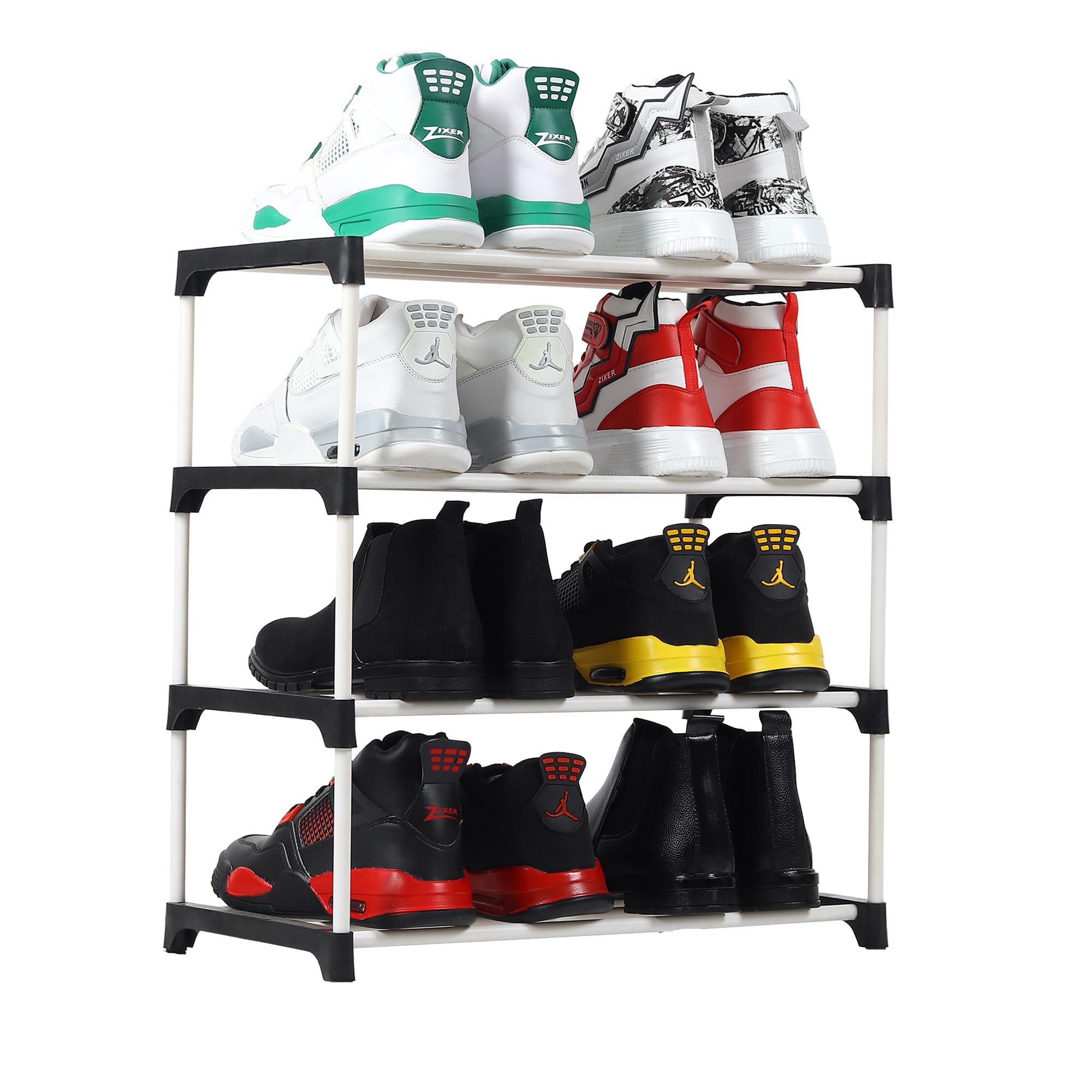 Milton 4 Layer Tier Multipurpose Foldable Storage Rack, Bookshelf, ShoeShelf, Book Stand, Shoe Stand, Wardrobe Organizer for Clothes, Home, Library (4 Layer)-image-11
