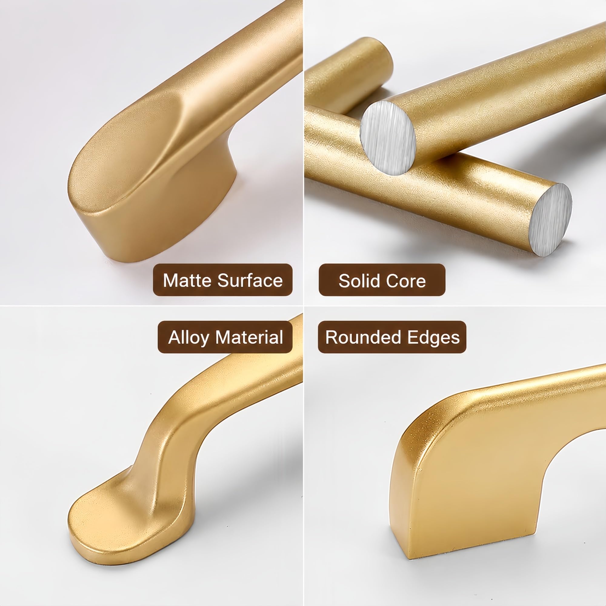 2er Set Möbelgriff Aluminium Gold, L 48-1000mm eloxierte Oberfläche