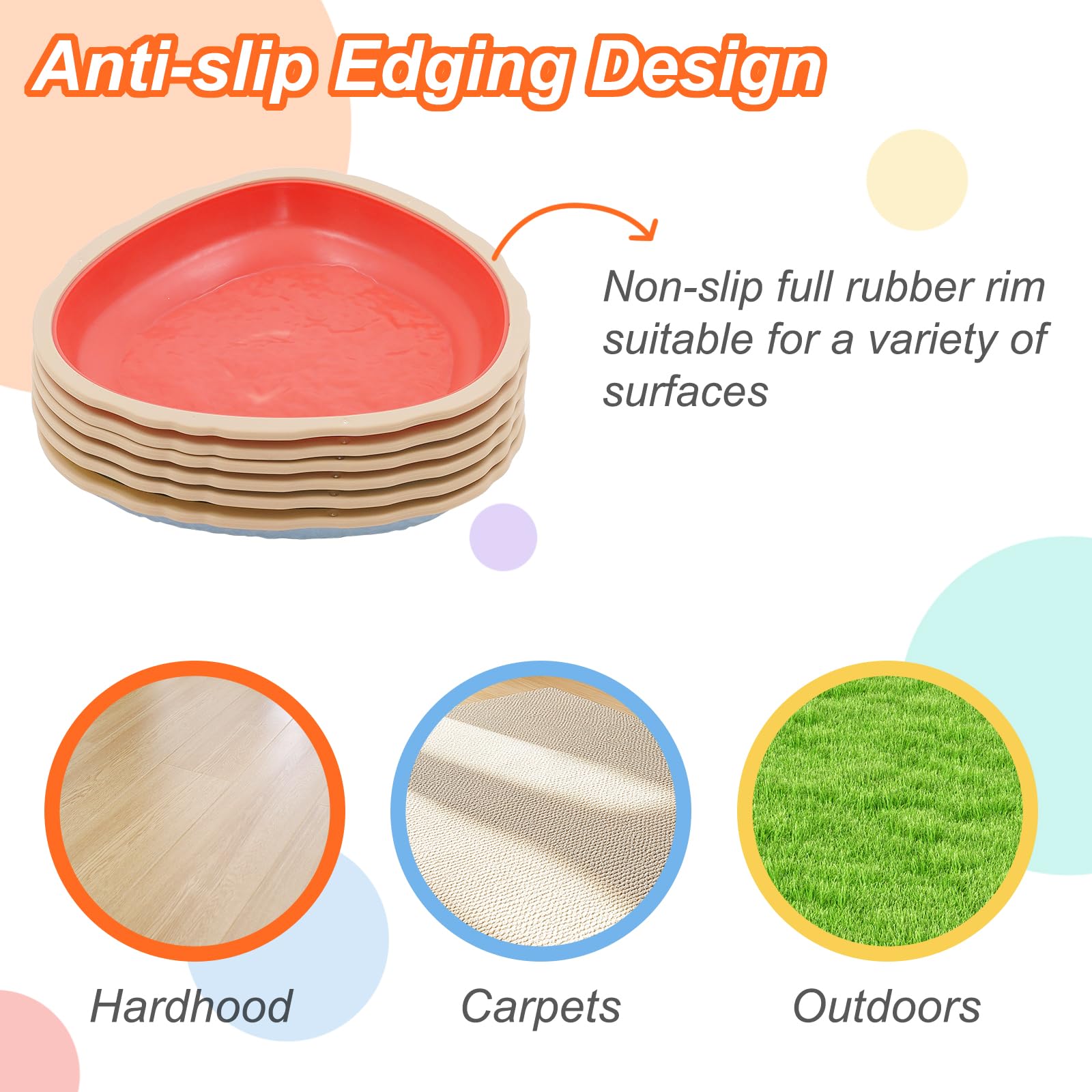 Balanciersteine Für Kinder - 6 Stück Rutschfeste Stapelsteine In Erbsenform