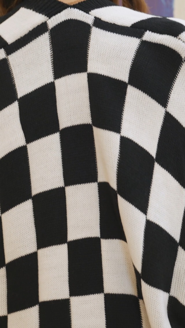 トップス Black Weirdos Checker Cardigan M トップス Black Weirdos Checker Cardigan M one track mind