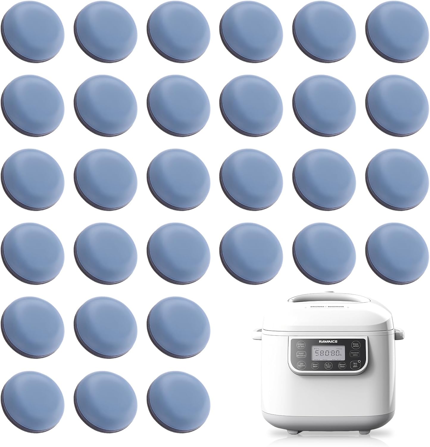 36 PCS Self-Adhesive Appliance Sliders For Kitchen Countertops - 3 Sizes (19mm, 22mm, 25mm) For Air Fryers, Coffee Makers, Pressure Cookers - View #5