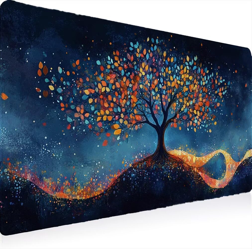 Duża podkładka pod mysz XXL 150 x 80 cm, podkładka pod mysz antypoślizgowa gumowa podstawa ze zszytymi krawędziami, ergonomiczna podkładka pod mysz akcesoria na biurko klawiatura do laptopa Gwiezdne