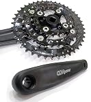 Triple Speed Aluminum Alloy Square Crankset 170mm 104/64bcd 42/32/22T with Chainring Crankarms, Crank Set Chainset for Mountain Road Bike Fixed Gear Bicycle
