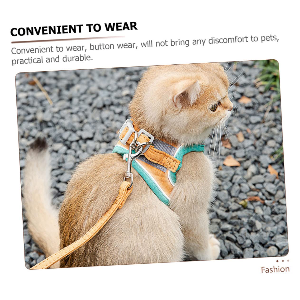 HEMOTON 1Set Adjustable Cat Harness and Leash for Walking Lightweight and Breathable Vest with Long Traction Rope for Cats and Kittens Pet Supplies for Outdoor Activities