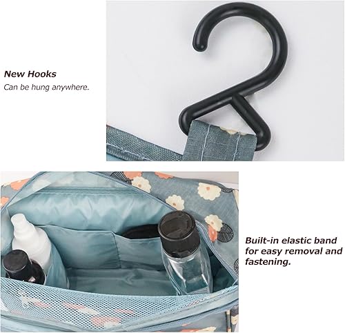 Miniatura 7 de Neceser para mujer de viaje, bolsa de maquillaje con cremallera, artículos de aseo esenciales de tamaño de viaje, Beige, Viajes