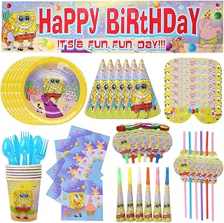 BESTZY Stoviglie per Feste Decorazioni Compleanni Forniture per Feste Piatti Tazze Tovaglioli Tovaglia Festa a Tema 71 pezzi