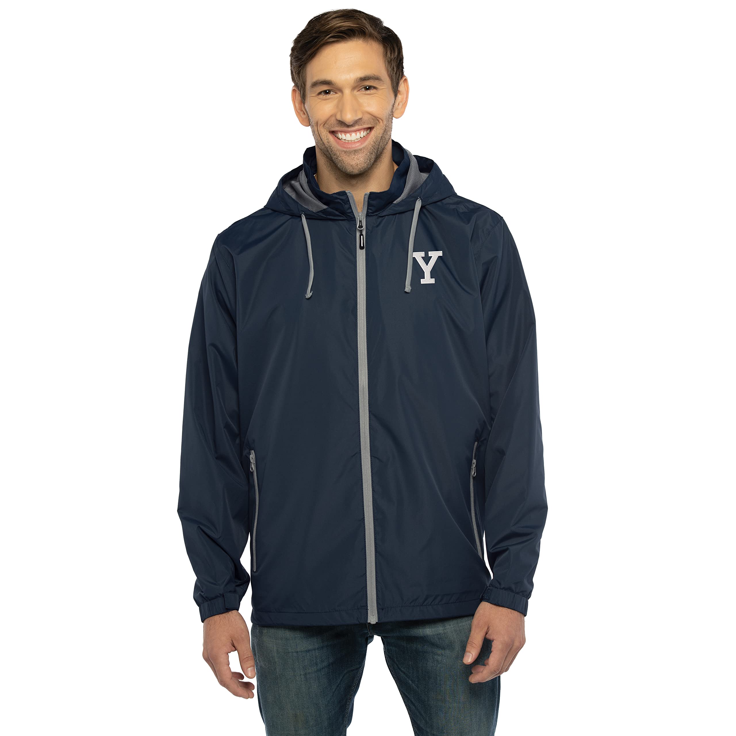 Vantage Apparel Men's Collegiate Premium Lightweight Packable Hooded Wind Jacket