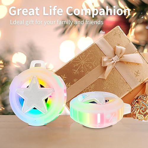 Miniatura 6 de EBODA Altavoz de ducha Bluetooth, altavoces portátiles impermeables IP67, flotante, tarjeta TF, pequeño altavoz al aire libre con luz LED, estéreo