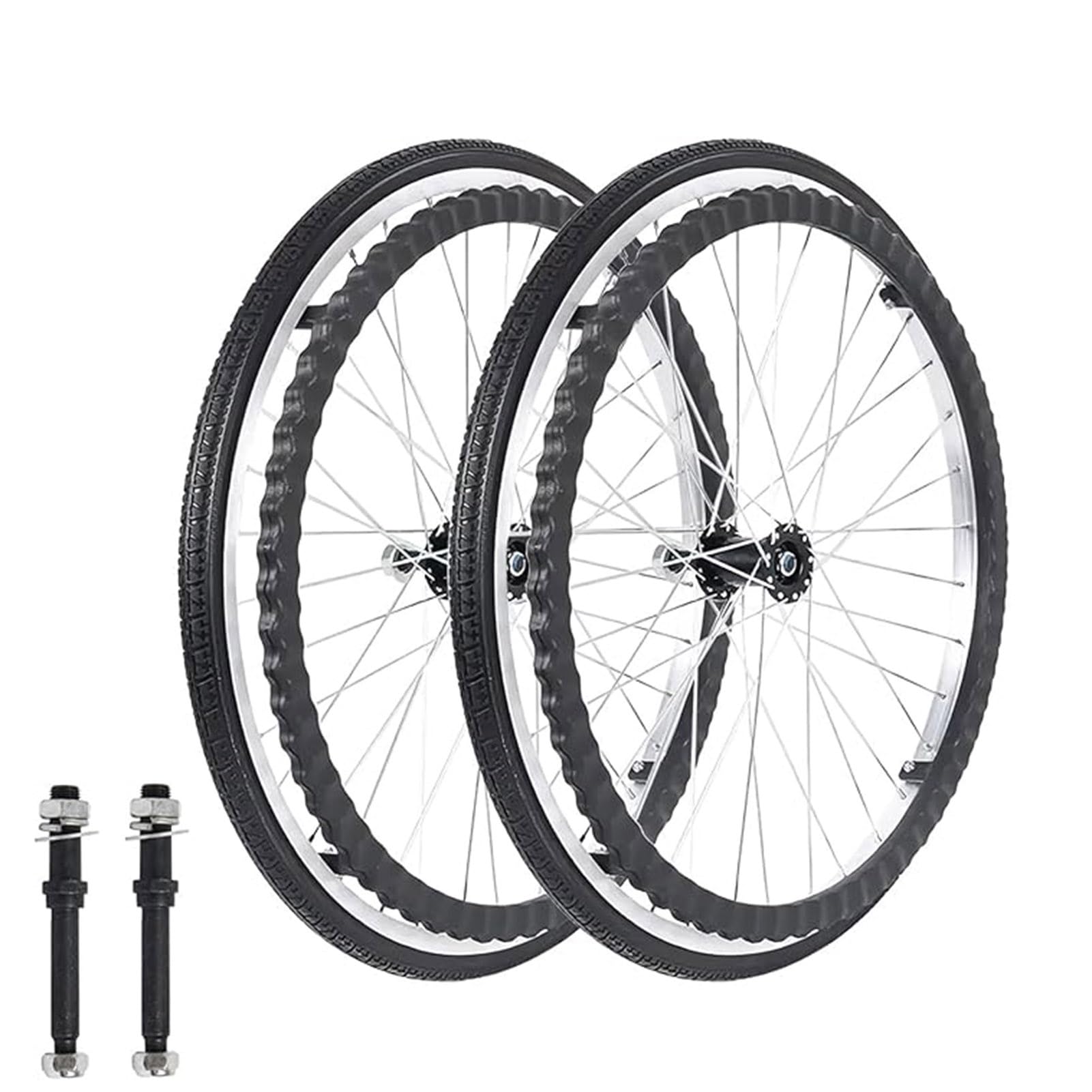 Genérico Reemplazo de Rueda Trasera para Silla de Ruedas de 24 Pulgadas, Neumático Sólido de 24 X 1 3/8, Buje de Aleación de Aluminio