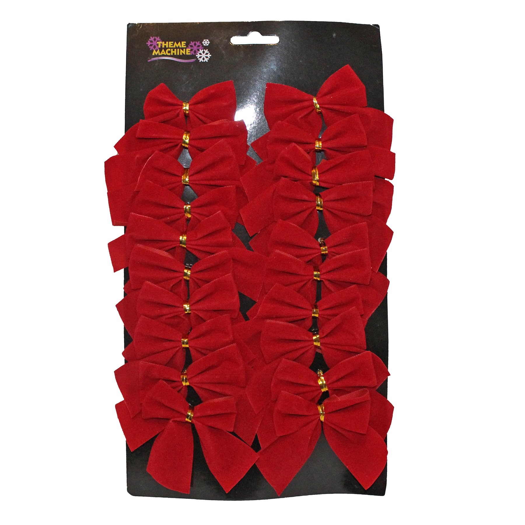 Widdle Gifts 20 Pack 8Cm - 6406 Red Velvet Bows Christmas Tree Decoration, Present, Crafting Or Wreath Decoration. (20 Pack 8Cm - 6406)