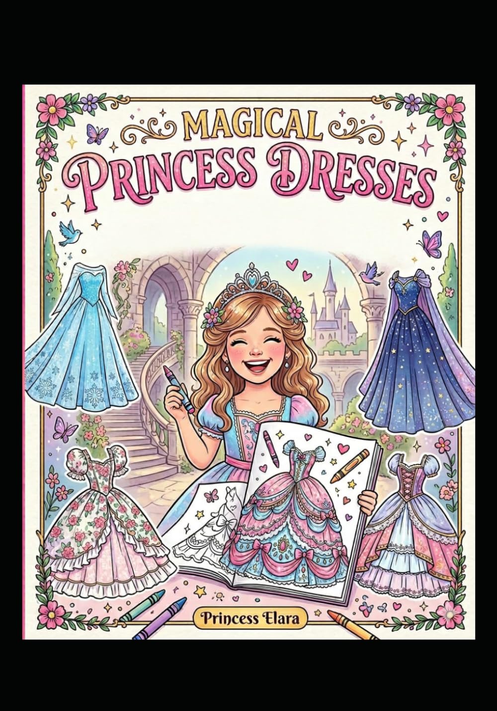 Princess Dress Coloring Book for Kidsc: Beautiful Gowns, Fashion Dresses, and Fun Coloring Pages for Girls Ages 4–8, 4–10, and 6–12
