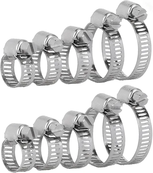 30Pcs Diameter Adjustable 304 Stainless Steel Hose Clamp,Suitable 0.55inch-2.01inch Diameter Pipe,Low Friction Threads, Labour-saving Widely Used in Industrial And Family Applications