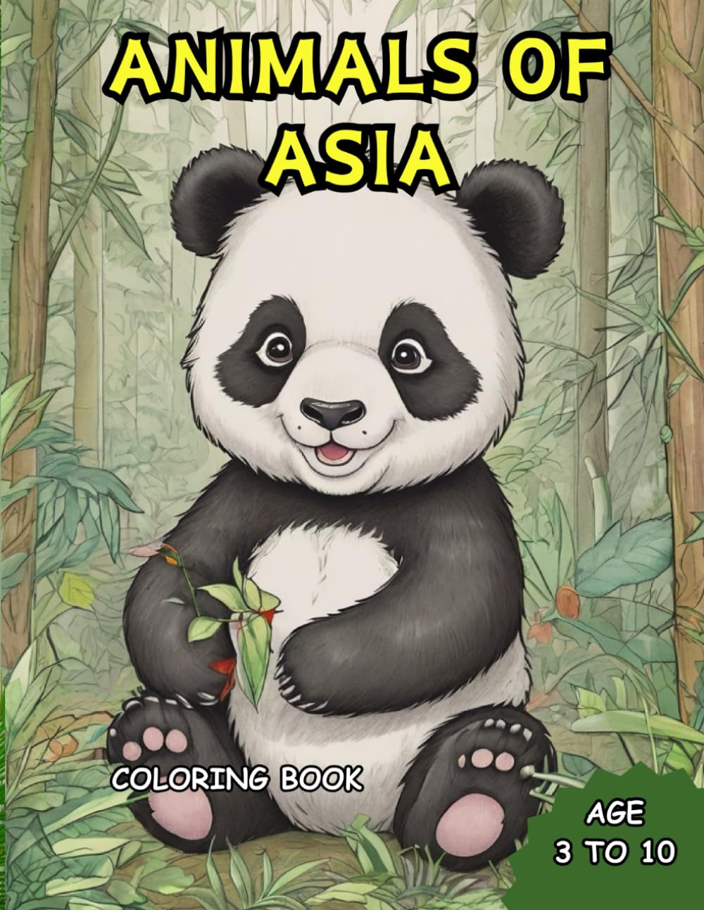 Animals of Asia: Coloring book for children about Asian animals