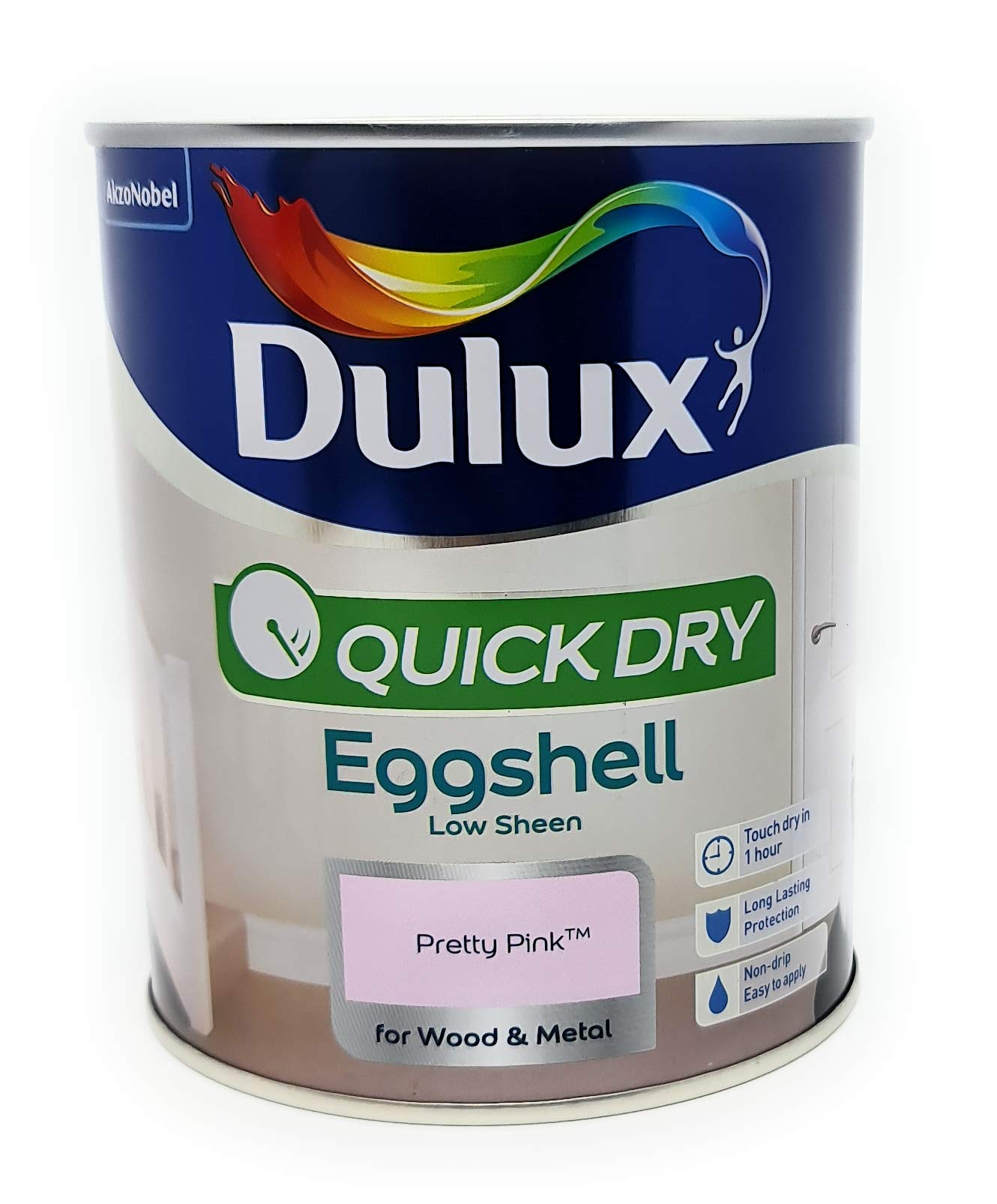 Dulux 5358167 Quick Dry Eggshell Paint - Pretty Pink - 750ML