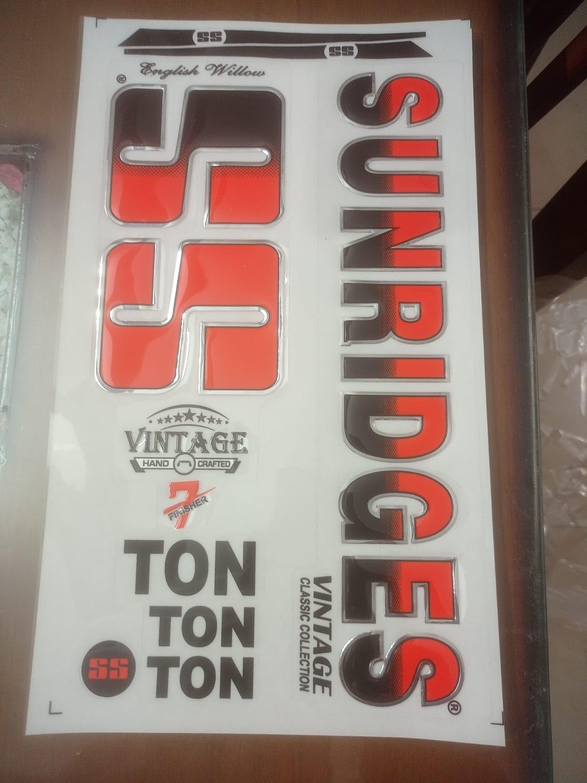 Sportsworld 3D Embossed Cricket Bat Sticker, Laminated Glossy High Shine Cricket Bat Sticker - Pack of 1