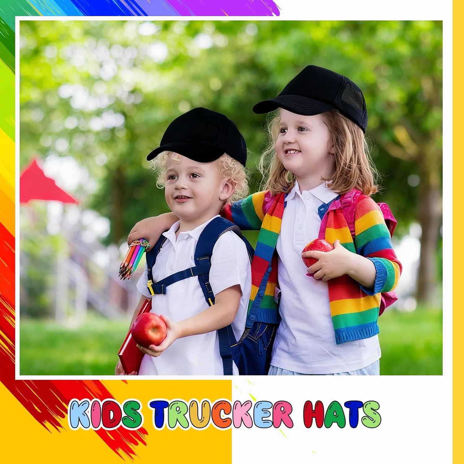 Hercicy 40/60 Pack Kids Trucker Hat Bulk, Sublimation Blank Baseball Caps for Boys Girls Plain Mesh Adjustable DIY Hats - Image 5