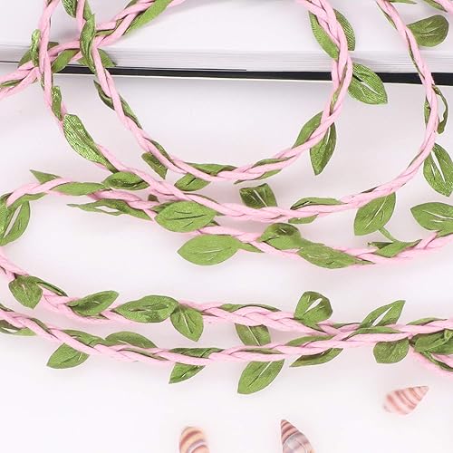 Miniatura 3 de Soleebee 2 rollos de vid artificial de 5.5 yardas, follaje falso, hiedra, hojas verdes, guirnalda perfecta para decoración de vid para manualidades,