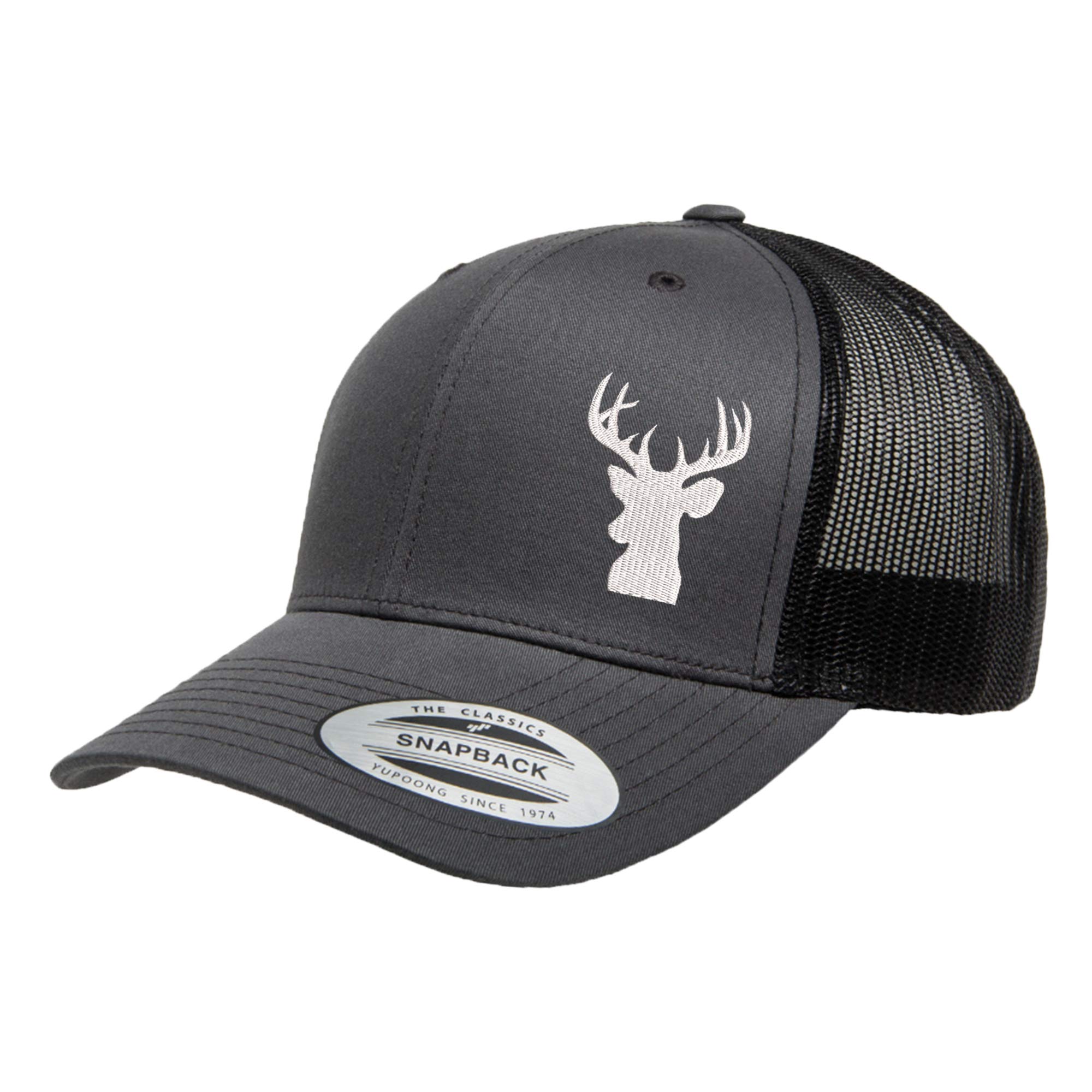 Embroidered Deer Trucker Snapback Cap Mesh Back Men and Women