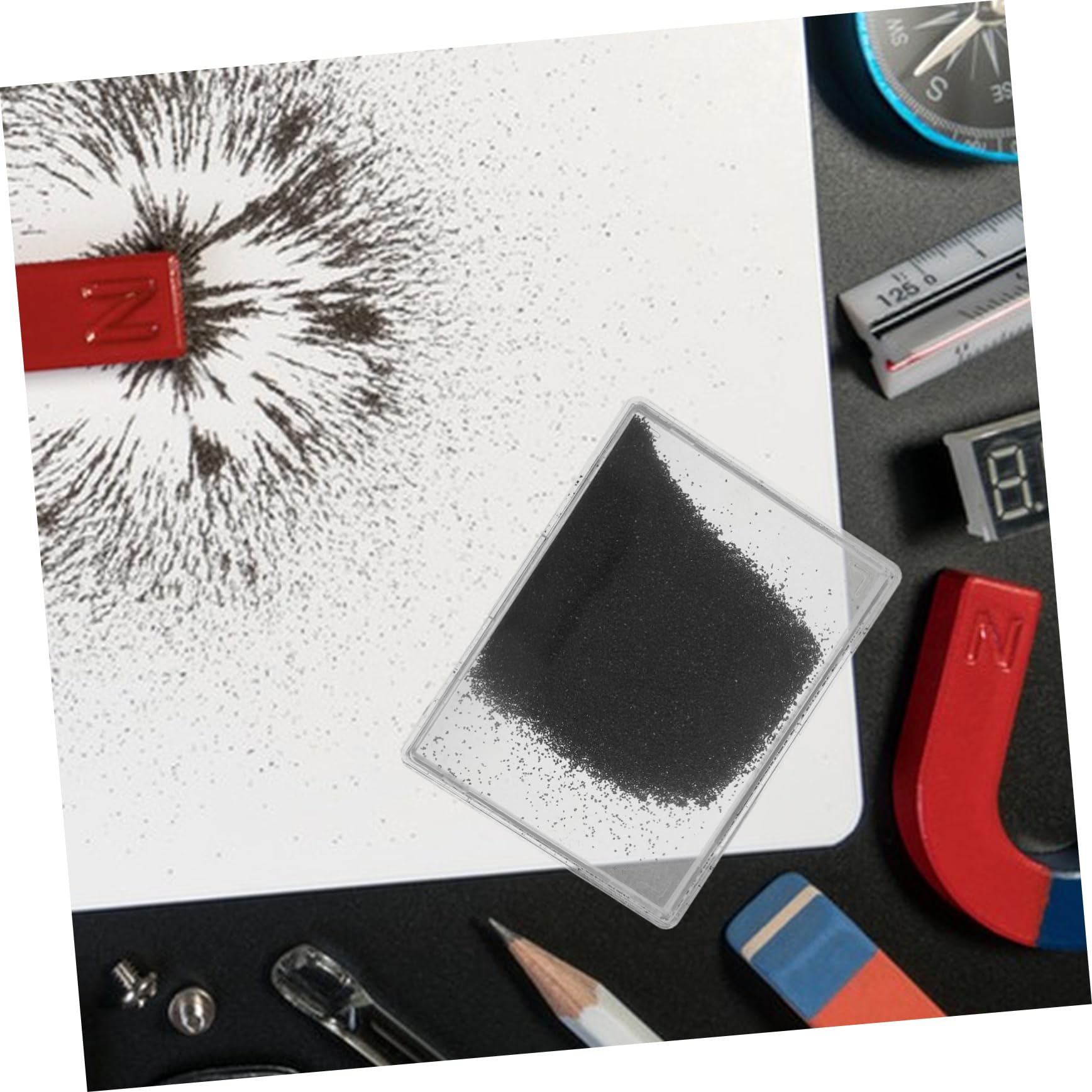 CIYODO 1 Box Magnetic Field Line Instrument Magnetic Field Filings Science Experiments Powder Magnetic Sand Magnets School Projects Magnetic Field Magnet Physical Tools Black Plastic