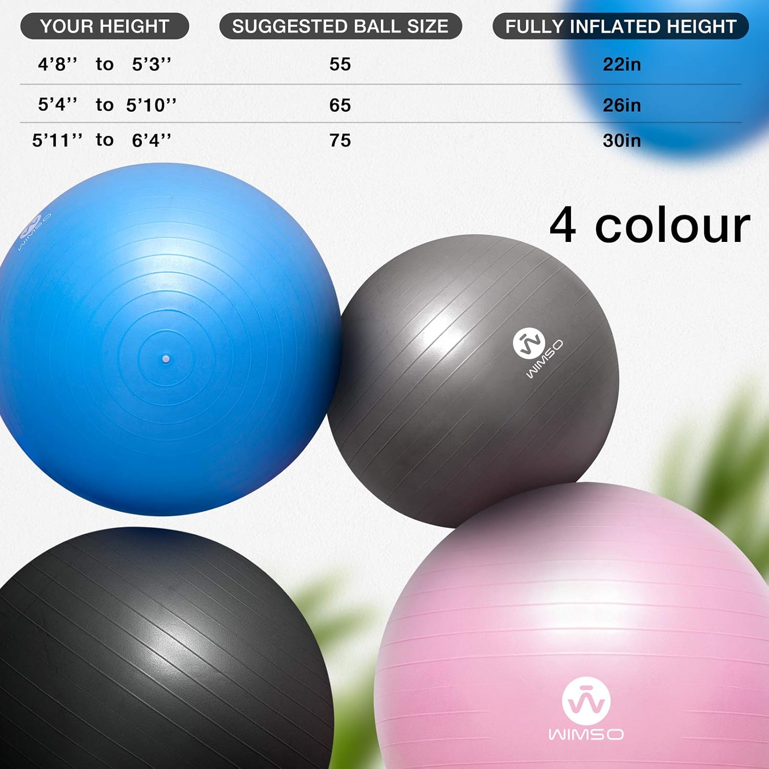 🛒 Crazy Deals WIMSO Exercise Ball Yoga Ball Chair for Fitness Balance Extra Thick Non-Slip Anti-Burst Bearing 2200lb with Quick Pump Black Friday - 60% OFF WIMSO Exercise Ball Yoga Ball Chair for Fitness Balance Extra Thick Non-Slip Anti-Burst Bearing 2200lb with Quick Pump