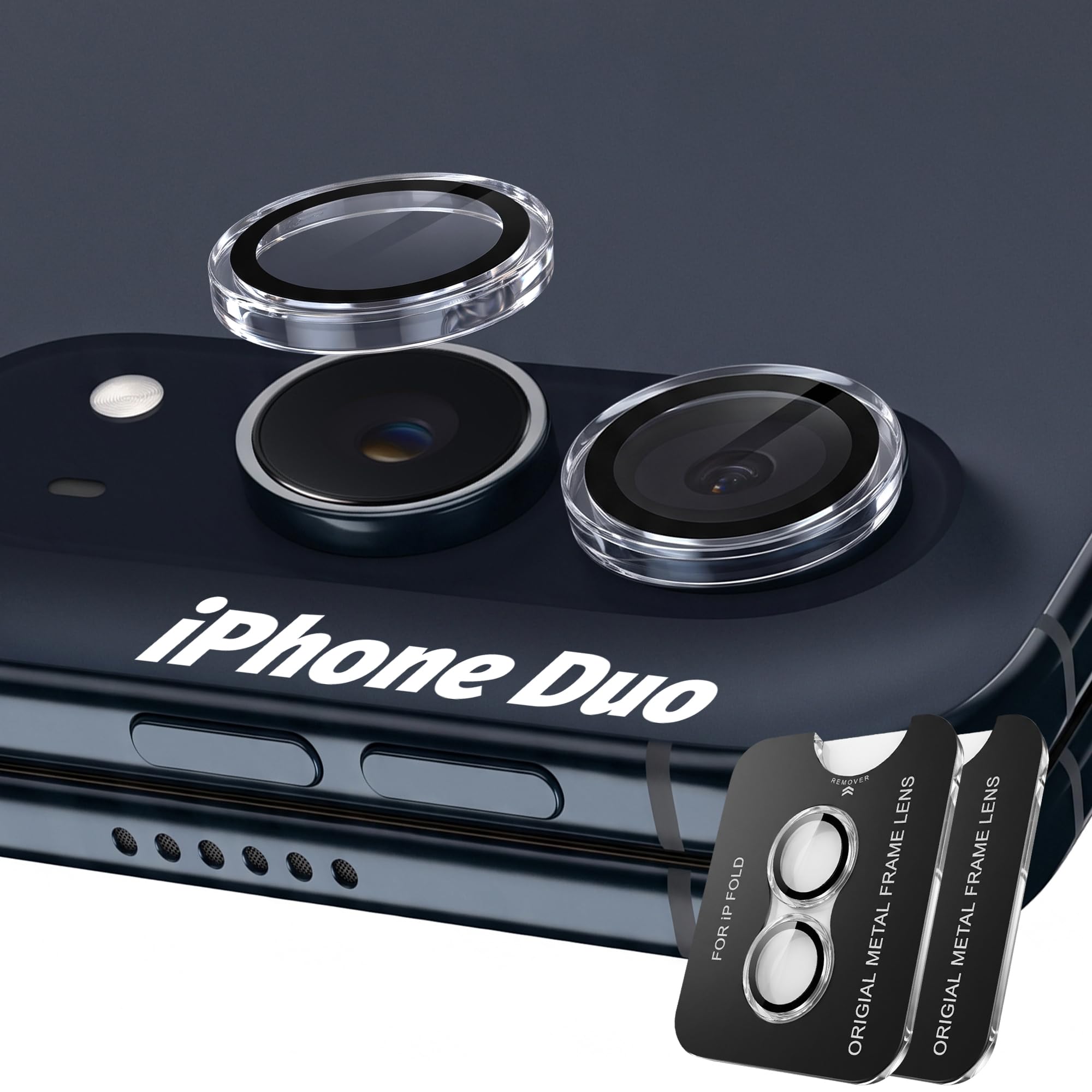 Orzero 9H Glass Camera Lens Protector for iPhone Duo-Clear, 2 Set